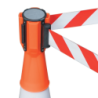 Dérouleur de ruban rouge et blanc pour cône de signalisation Sofop Taliaplast 50 mm x 3 m