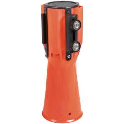 Dérouleur de ruban rouge et blanc pour cône de signalisation Sofop Taliaplast 50 mm x 3 m