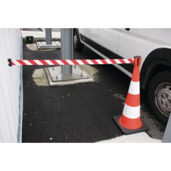 Dérouleur de ruban rouge et blanc pour cône de signalisation Sofop Taliaplast 50 mm x 3 m