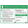 Panneau PVC guide des premiers soins aux brûlés 450 x 300 mm - peu de vente