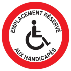 Panneau PS choc diamètre 300 mm emplacement réservé aux handicapés