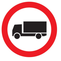 Panneau PS Choc Interdit aux poids lourds diamètre 80 mm