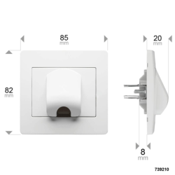 Sortie de câble DIAM2 monobloc couleur blanc