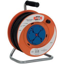 Enrouleur électrique IBP 25 mètres HO7RNF 3G 2.5 avec disjoncteur thermique