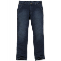 Jean de travail homme type charpentier stretch coupe droite Bleu Indigo