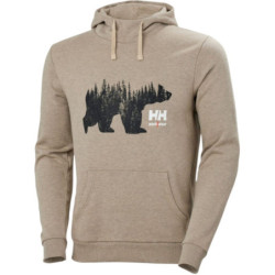 Sweat homme Graphic Hoodie à capuche non zippé Sand Melange