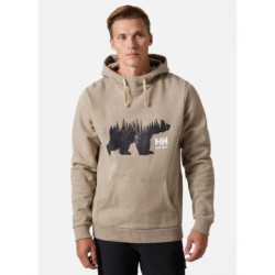 Sweat homme Graphic Hoodie à capuche non zippé Sand Melange