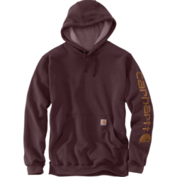 Sweat homme Sleeve Logo à capuche non zippé logo Carhartt sur manche Prune