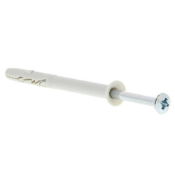 Cheville nylon à frapper Hit-M V avec vis zinguée tête fraisée - boîte de 50