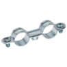 Collier de fixation double tubes en cuivre en acier zingué - sachet de 5