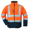Veste haute visibilité softshell Station Coverguard orange et bleu - Manches amovibles