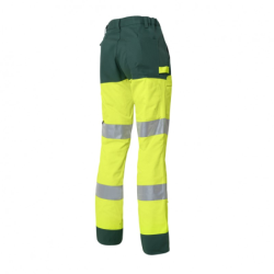 Pantalon haute visibilité avec genouillères Molinel Luklight jaune fluo vert