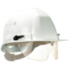 Casque de chantier équipé d'une lunette escamotable