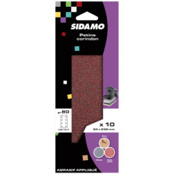 Patin corindon perforé 2 x 4 trous métaux et bois durs 93 x 230 mm Lot de 10
