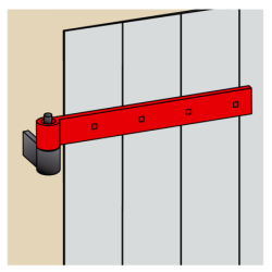 Penture droite percée cataphorèse noir Torbel portail bois gond 16 mm