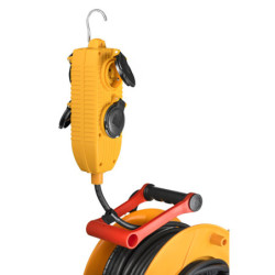 Enrouleur électrique standard BT PRO 4 prises clapet Powerblock câble H07RN-F 40m