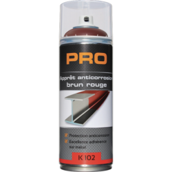 Apprêt anticorrosion K102 PRO Rouge Brun - Excellente adhérence métal - Bombe de 400 ml