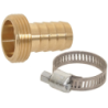 Raccord en laiton pour tuyau d'arrosage Fitt avec collier