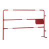Barrière de chantier rouge et blanche en acier 1500 X 1000 mm - Tube 25 mm - plaque latérale