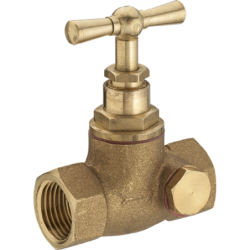 Robinet d'arrêt double femelle en laiton avec bouchon de purge