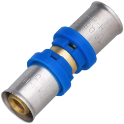 Raccord à sertir double multi profils pour tube multicouche Laiton
