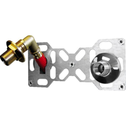 Platine de fixation mural double pour tube PER à compression Sorties mâles 20 x 27