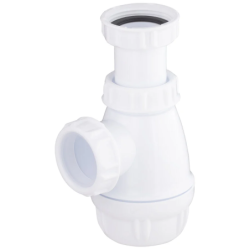 Siphon de lavabo réglable en hauteur plastique blanc