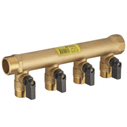Collecteur avec vannes pour tube PER et multicouche MF 20 x 27 M 15 x 21 Laiton