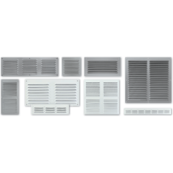Grille de ventilation à persienne avec moustiquaire aluminium