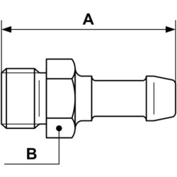 Jonction filetage cylindrique 1 gorge mâle