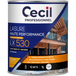 Lasure bois protection élevée Cecil LX530 satinée