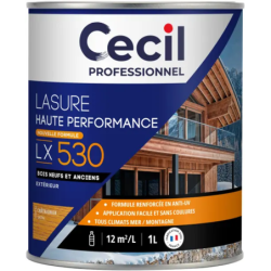 Lasure bois protection élevée Cecil LX530 satinée