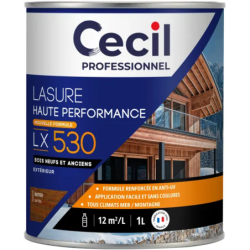Lasure bois protection élevée Cecil LX530 satinée