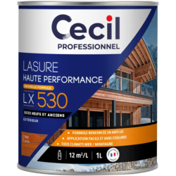 Lasure bois protection élevée Cecil LX530 satinée