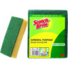 Eponge synthétique récurante usage normal 3M Scotch-Brite 74, Jaune Vert, 95 mm x 158 mm