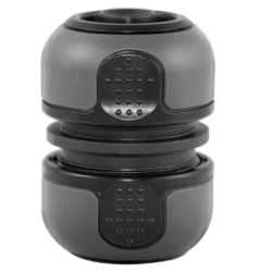 Raccord réparateur plastique pour tuyau d'arrosage Fitt - Diamètre 15 mm - Bi-matière - Noir