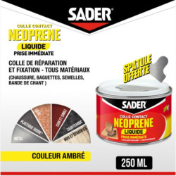 Colle contact puissante néoprène liquide Sader tous matériaux 250ml