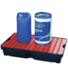 Plateau de rétention 60 litres en PE avec caillebotis amovible PE 100x60x17.5