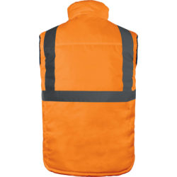 Gilet sans manches résersible orange fluo et bleu navy