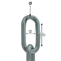 Chaîne de signalisation en acier rouge et blanc diamètre 6 mm longueur 5 mètres