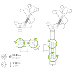 Support Multiposition pour laser ou autre fileté 1/4