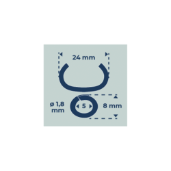 Agrafe Edma CL24 galvanisée pour agrafeuse pneumatique Turbo 24 boîte de 10000