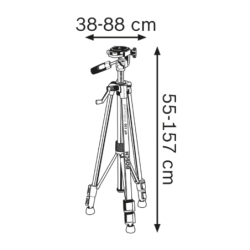 Trépied Bosch BT 150 pour niveau laser filetage 1/4 hauteur 55 à 157 cm