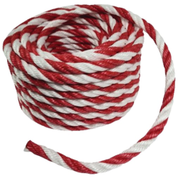Corde de balisage polypropylène D16 rouge et blanche 25m