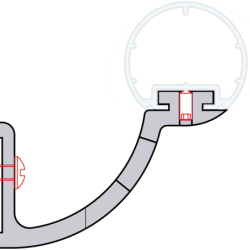 Support aluminium pour main courante ronde HANDY diamètre 40 mm