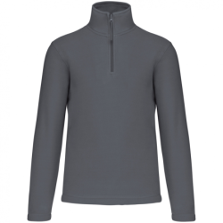 Pull micropolaire col zippé Enzo Kariban anti-boulochage Convoy Grey