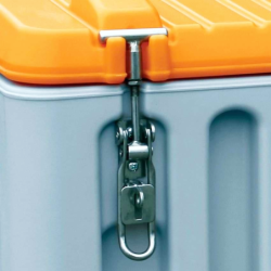 Box de chantier Cembox avec couvercle fermeture à levier et roues - 150 litres