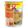 Lasure satinée Classique V33 bois extérieur tenue 4 ans Pot 5L+20% gratuit