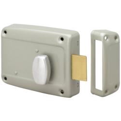 Serrure à cylindre et bouton intérieur 6903 applique horizontale pour porte de garage