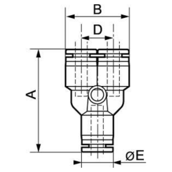 Raccord Y egal pression d'utilisation 0 à 10 bar température 0° à +60° C polymère et laiton nickelé